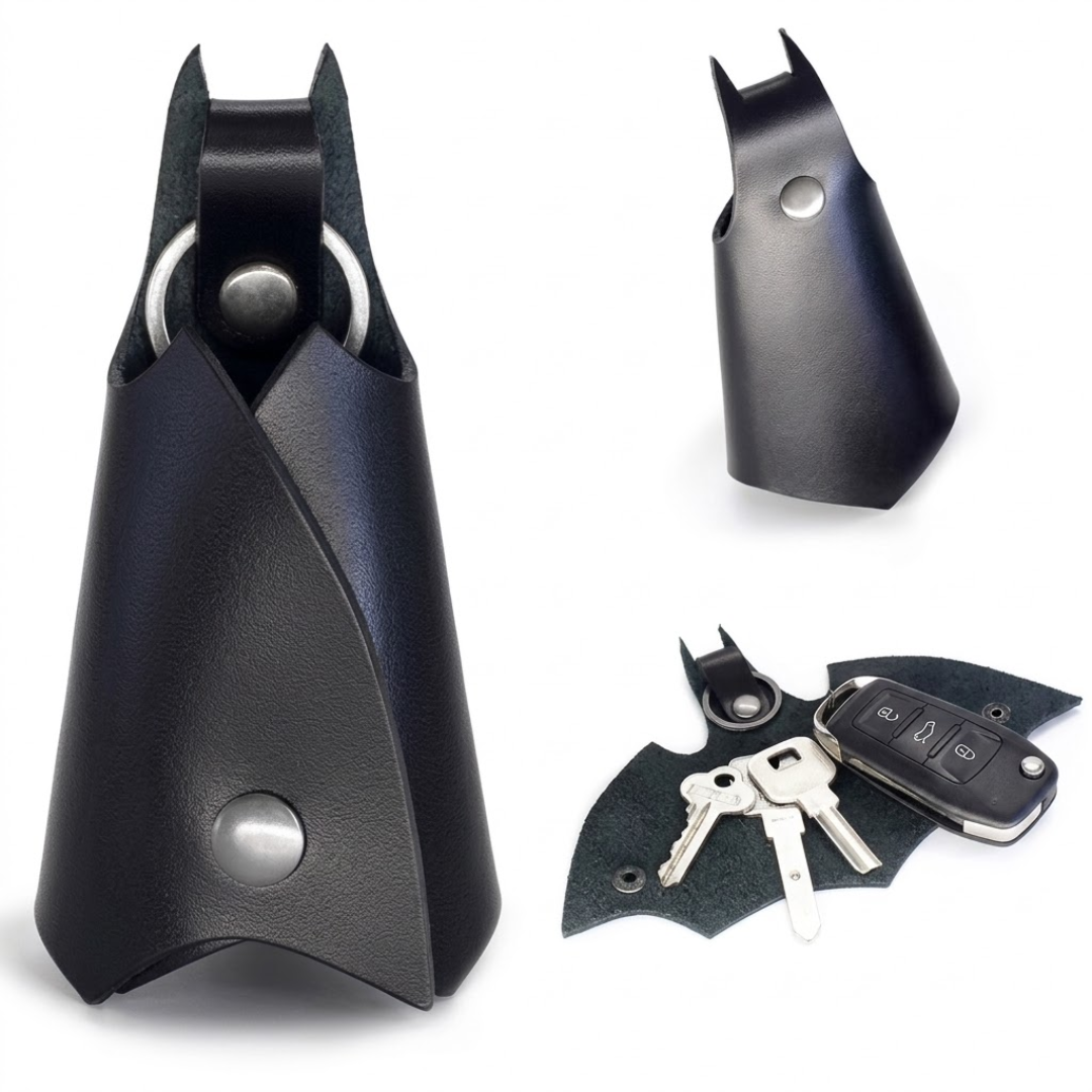 Premium Dark Knight Leather Keychain